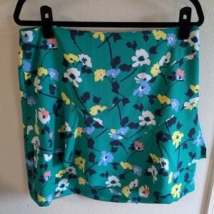 Banana Republic Green Floral Mini Skirt